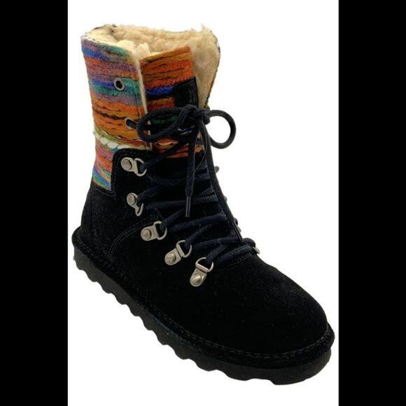BearPaw Black and Multicolor Winter Boots - Picture 1 of 10